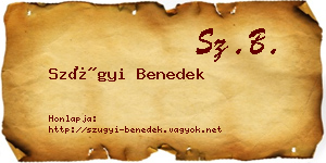 Szügyi Benedek névjegykártya
