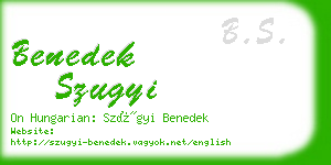 benedek szugyi business card